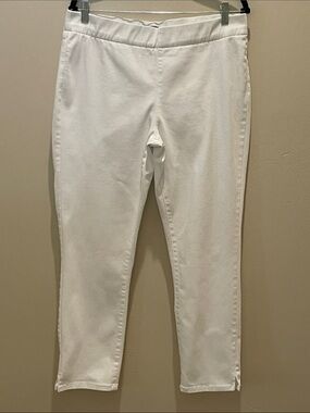 NYDJ White ALINA Pull On Ankle Jeans